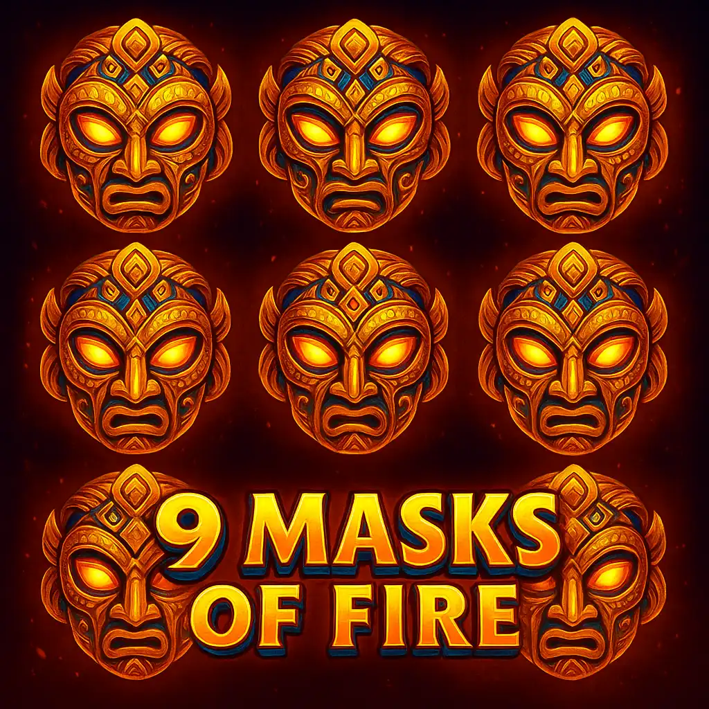9 Masks Of Fire slot game screenshot, Mega Link Jackpot